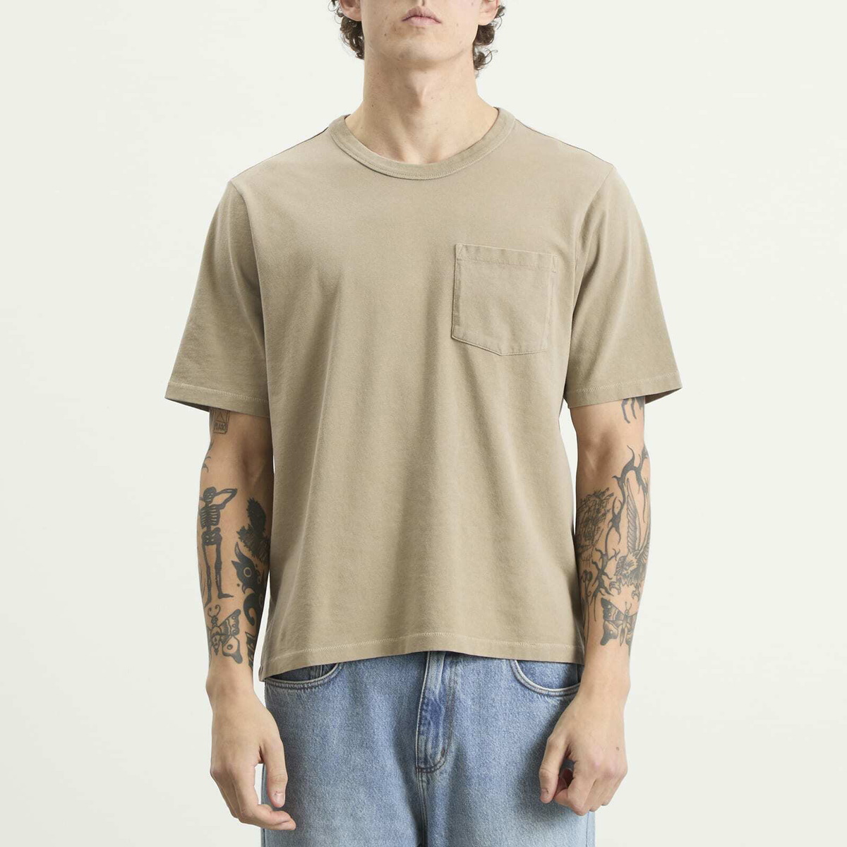 Corridor Men's Pocket Garment Dye T-Shirt in Tan