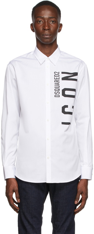 Photo: Dsquared2 White 'Icon' Relax Dan Shirt