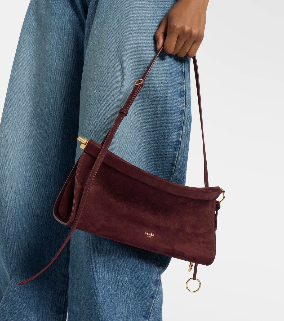 Alaïa Le Click Medium suede shoulder bag