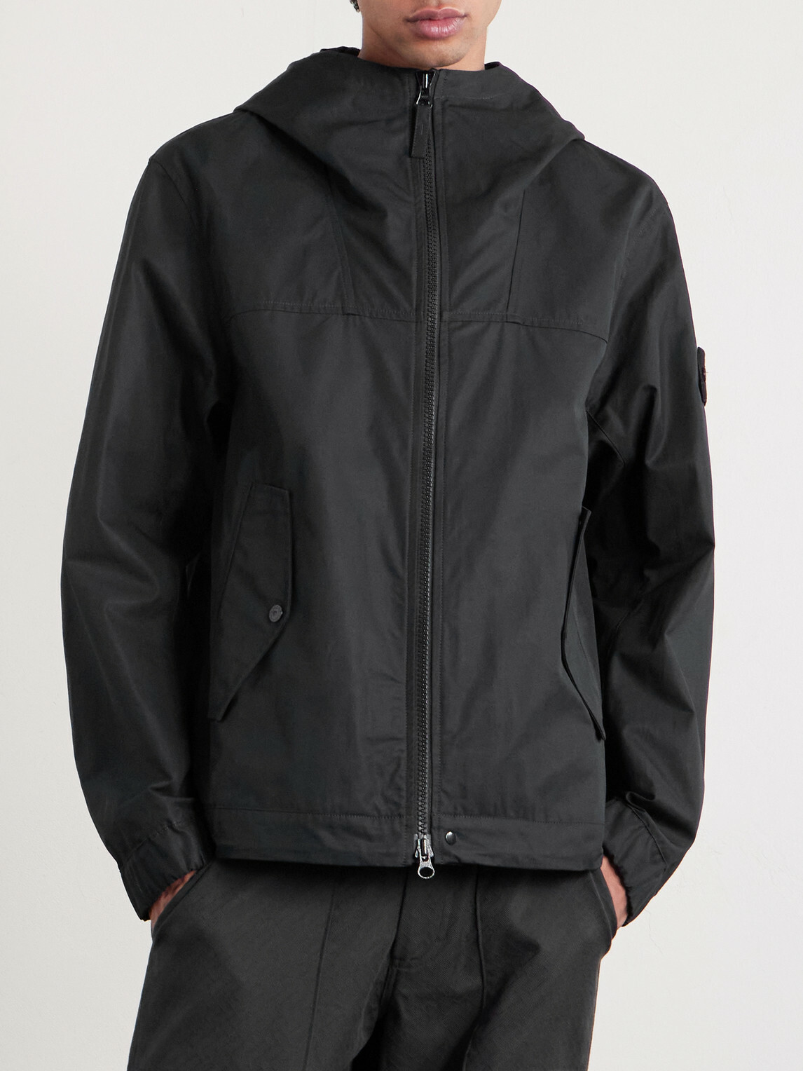 Stone Island - STONE ISLAND GHOST Cotton Hooded Parka - Black