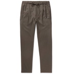 Camoshita - Tapered Pleated Wool Drawstring Trousers - Men - Brown