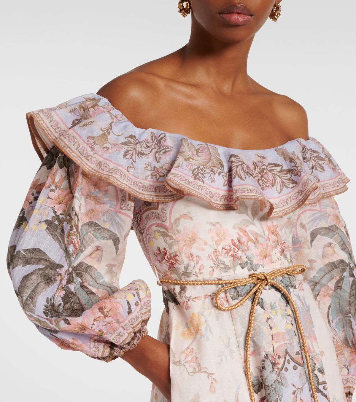 【Zimmermann】Wylie floral linen midi dress Zimmermann Wylie floral linen midi dress Zimmermann