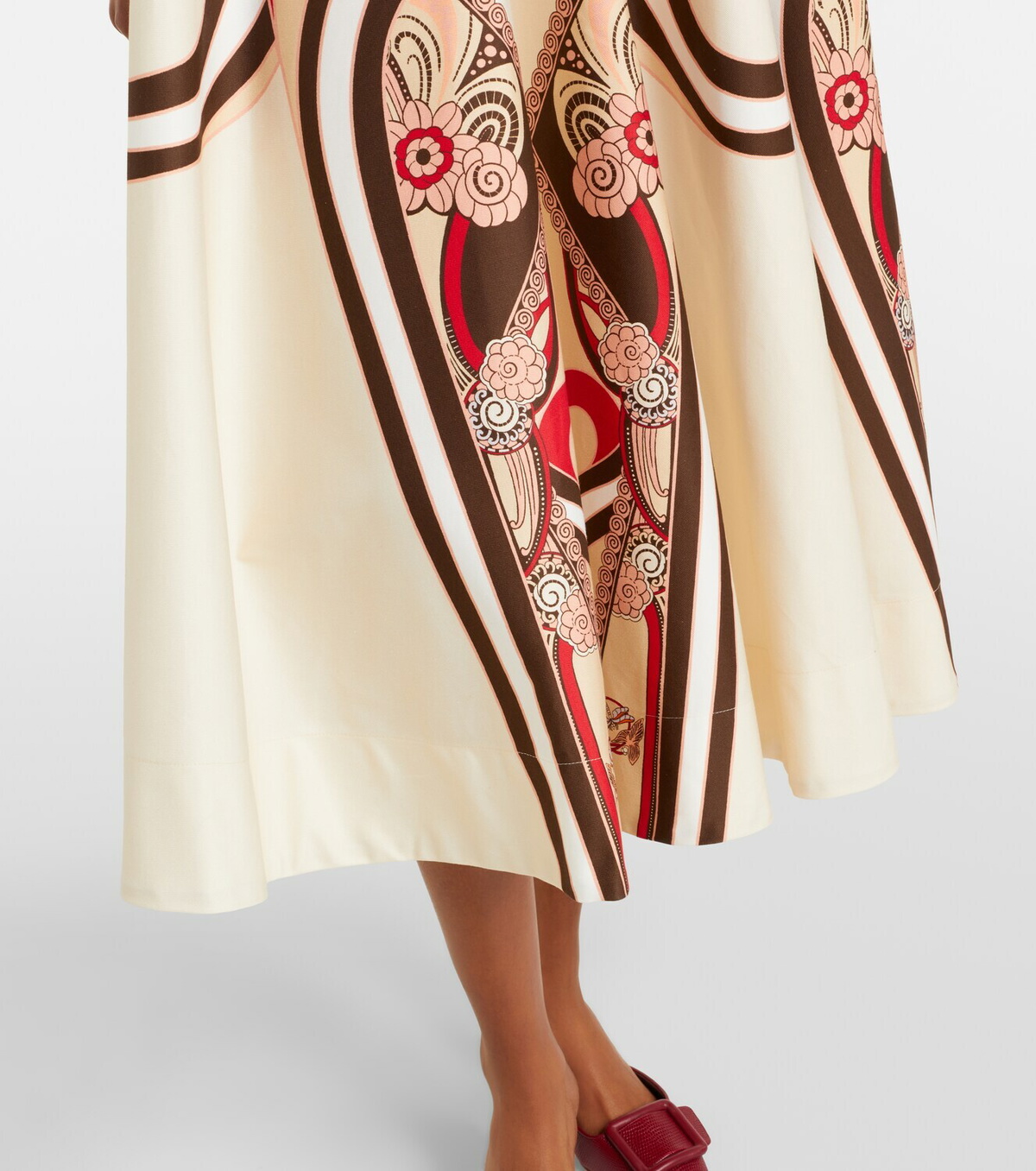 La DoubleJ Ballerina cotton gabardine midi skirt