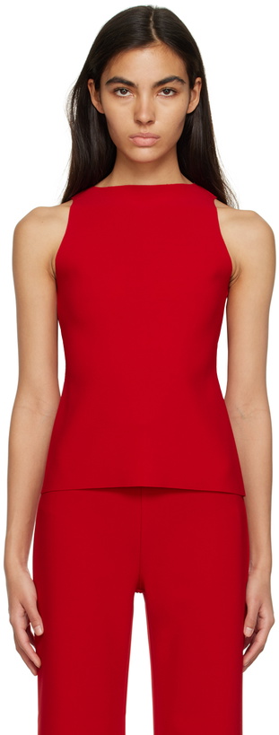 Photo: Birrot Red Boat Neck Tank Top