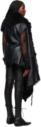 Ann Demeulemeester Black Svea Asymmetric Shearling Vest