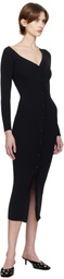 Staud Black Craftsman Sweater Midi Dress