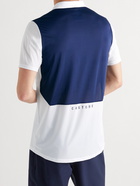 CASTORE - Logo-Print Mesh-Panelled Stretch Tech-Jersey Golf Polo Shirt - White