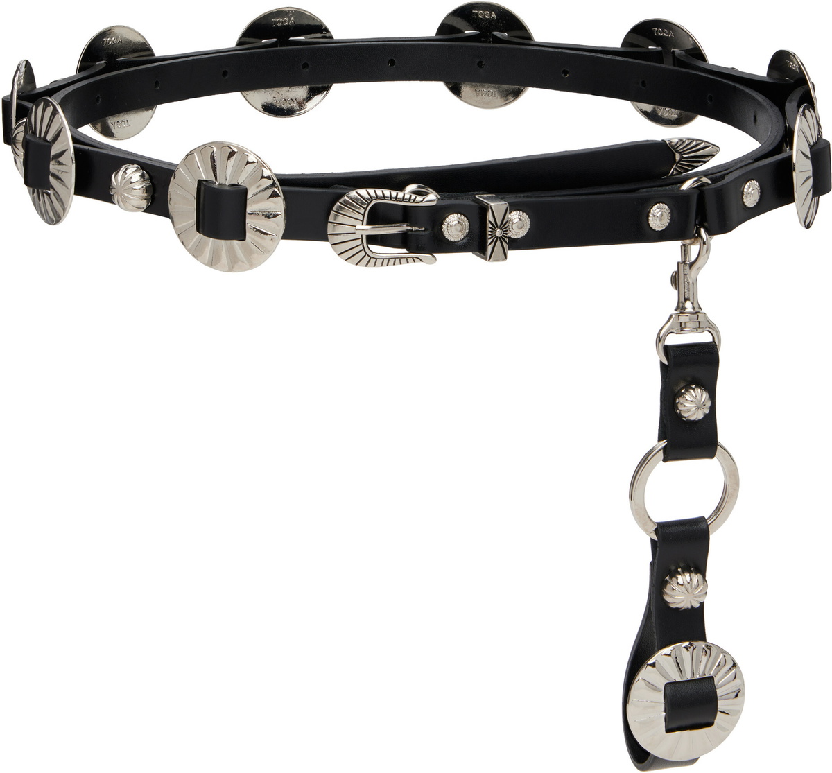 Toga Pulla Black Metal Buckle Belt Toga Pulla