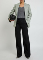 Stella Mccartney Single-breasted Wool Blazer Sage