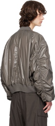 Rick Owens Gray Temple Secchia Flight Bomber Jacket