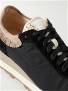 Visvim - Walpi Fringed Leather-Trimmed Suede and Canvas Sneakers - Black