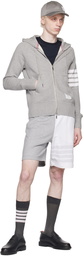 Thom Browne Gray & White 4-Bar Shorts