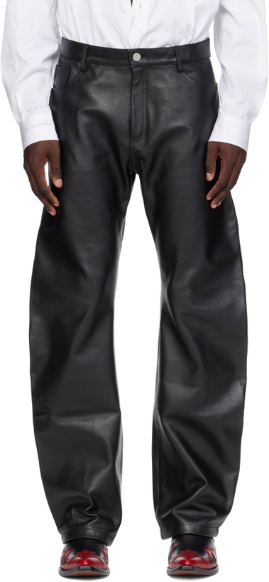 Photo: VETEMENTS Black O-Leg Leather Pants
