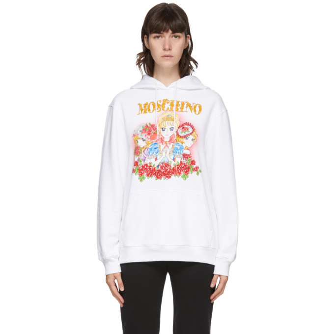 Moschino hoodie white hot sale