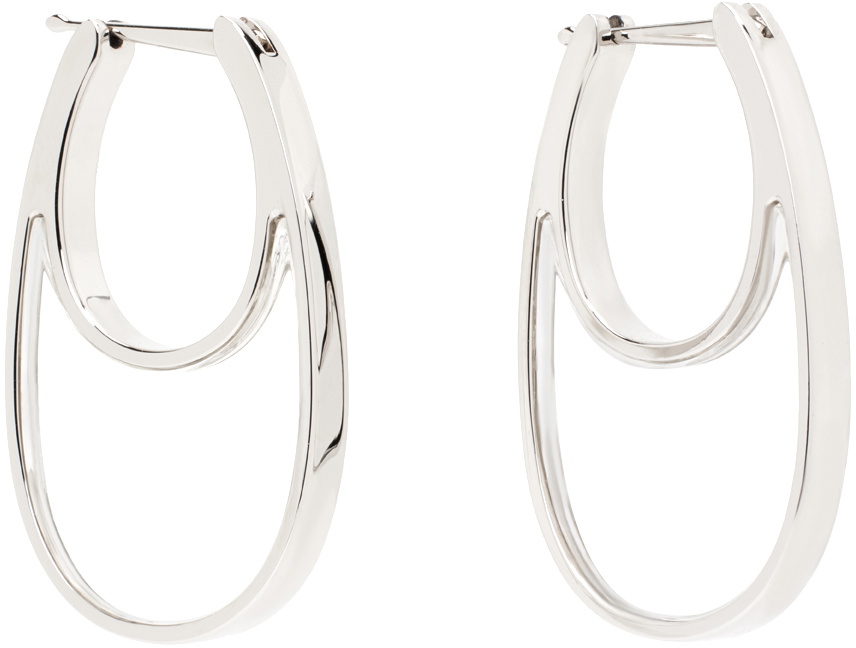 Coperni Transparent & Silver Medium Swipe Earrings