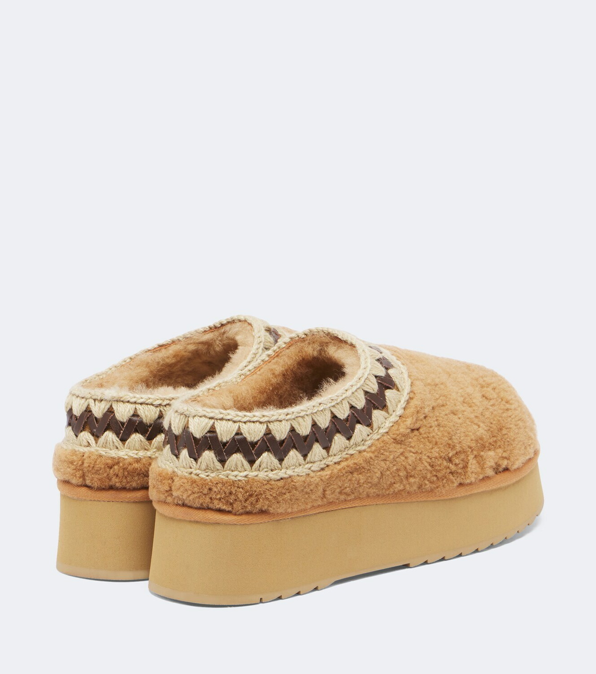 Mou Shearling platform mules