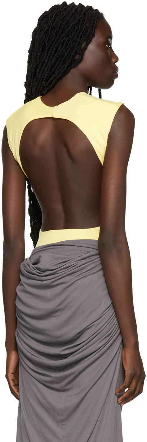 Paris Georgia Yellow Cut-Out Bodysuit