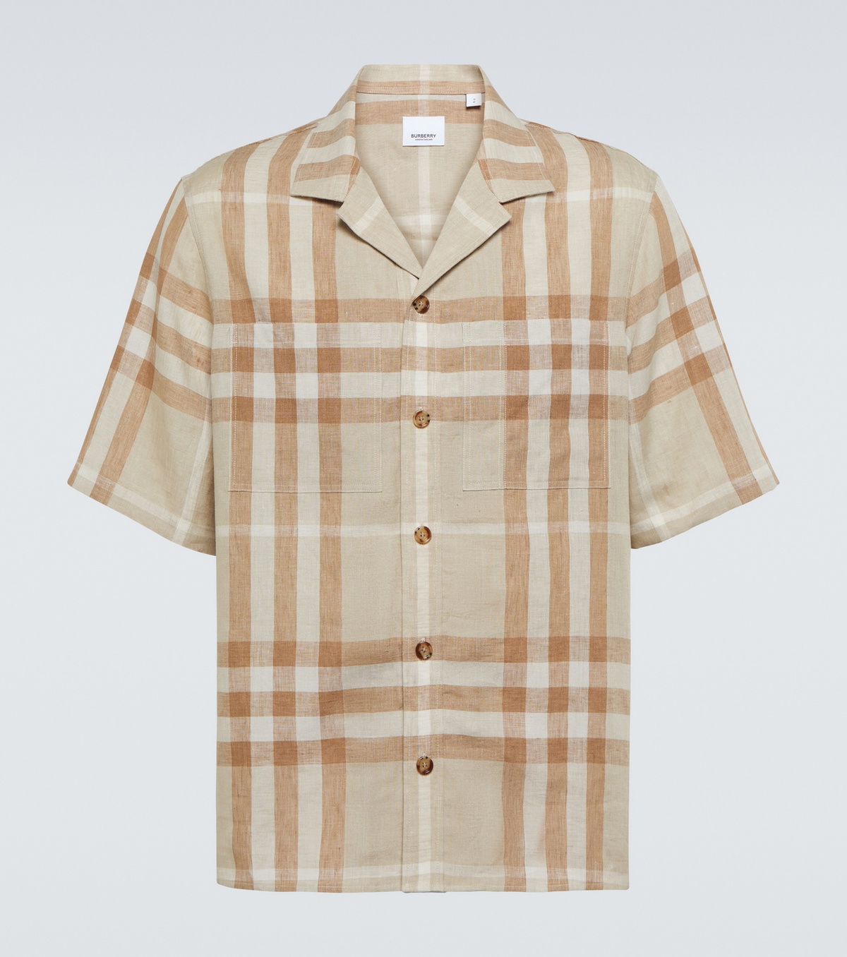 トップス Burberry shirt short sleeve Burberry Short-sleeve Check Silk Shirt | REVERSIBLE