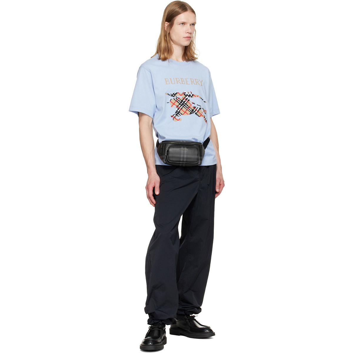 Burberry Gray City Check Belt Bag