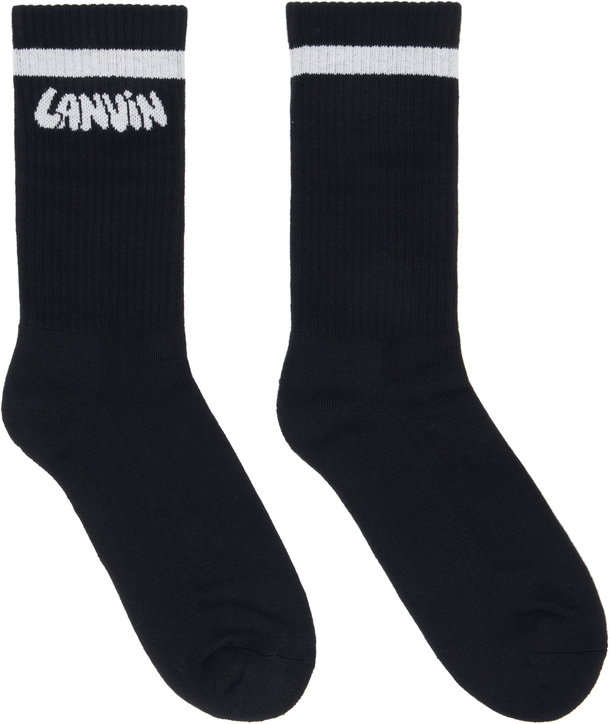 Lanvin Black 'Lanvin' Cotton Socks