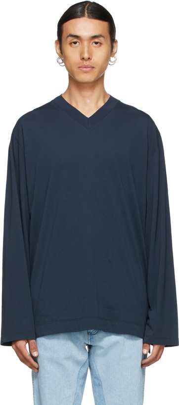 Photo: Our Legacy Navy Box V-Neck Sweater