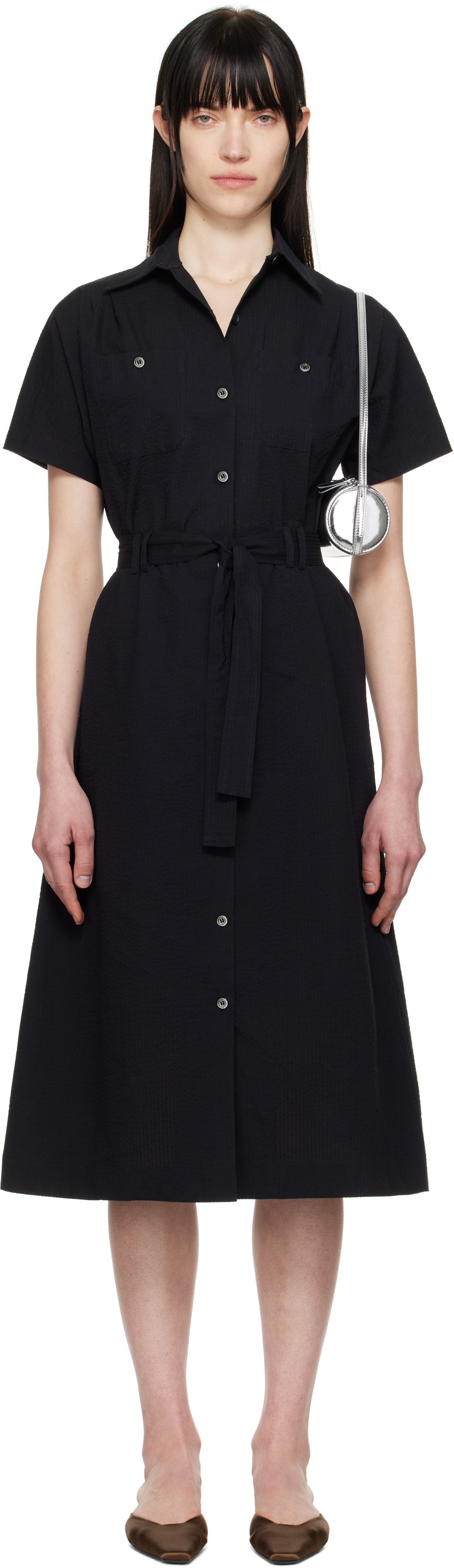 A.P.C. Black New Drew Midi Dress A.P.C.