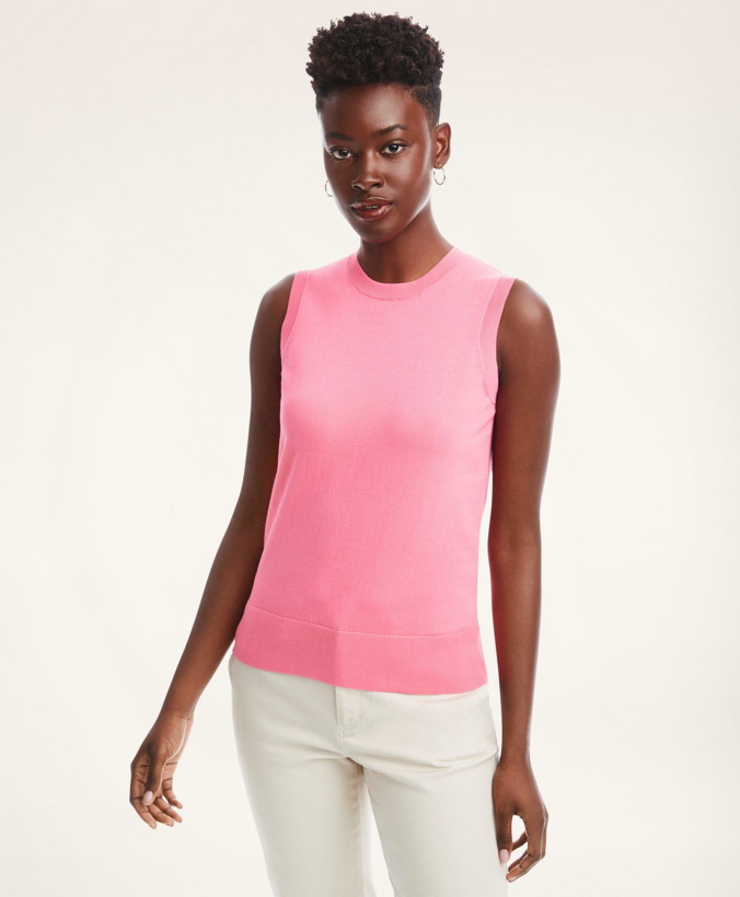 Photo: Brooks Brothers Women's Supima Cotton Jersey Shell | Pink