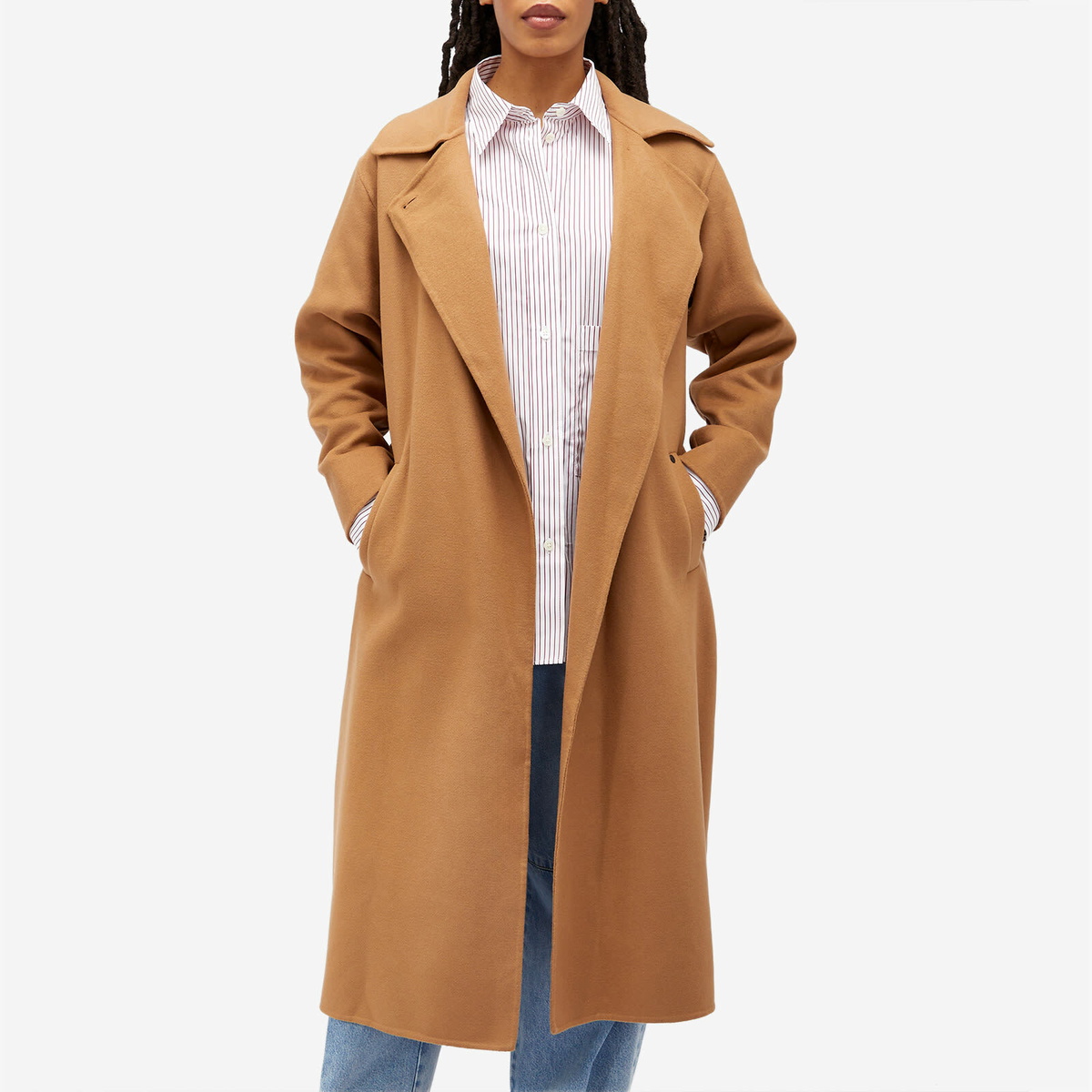 Closed Women's Long Formal Overcoat in Brown