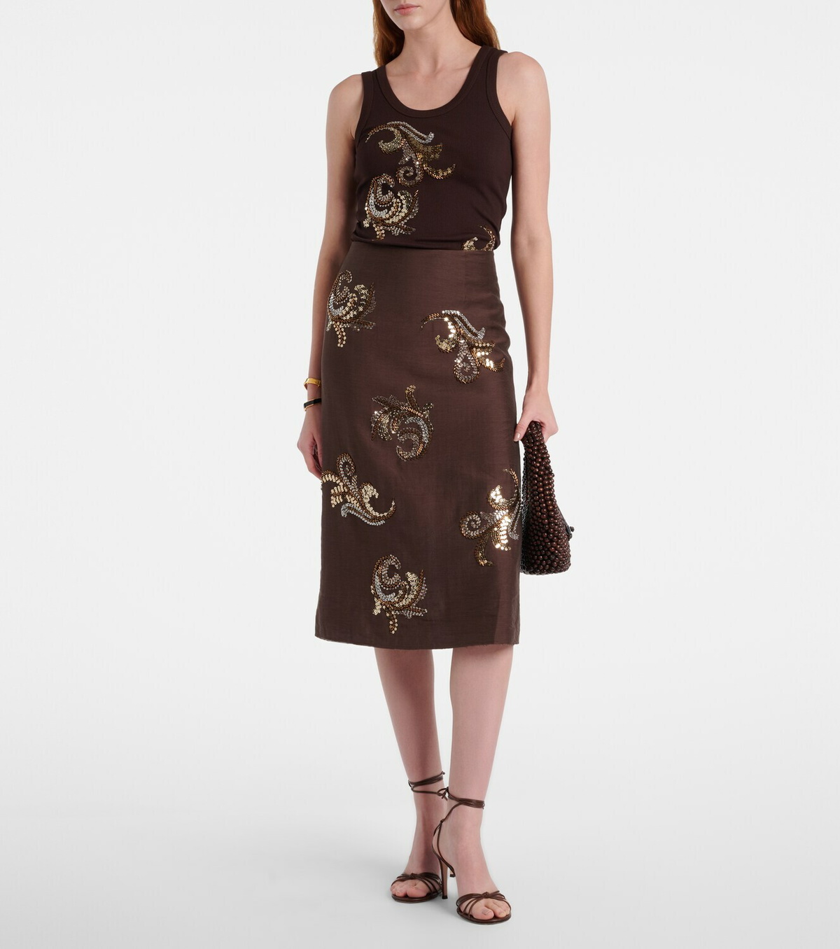 Xu Zhi Sequined midi skirt