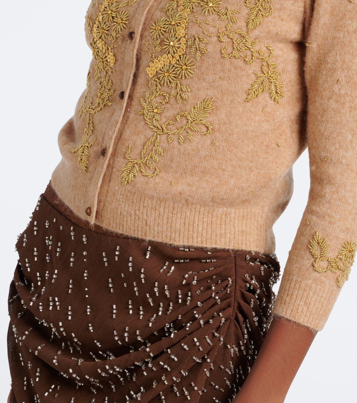 Jacques Wei Beaded wool and alpaca-blend cardigan