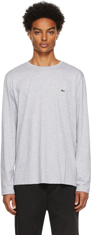 Photo: Lacoste Grey Pima Cotton Long Sleeve T-Shirt