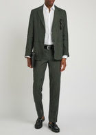 Sunspel Tapered-leg Linen Trousers Dark Green