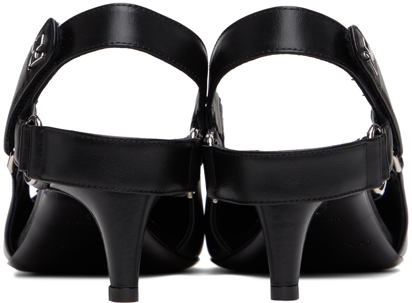 Courrèges Black Racer Slingback Heels