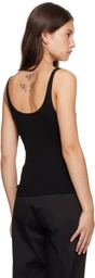 St. Agni Black Organic Cotton Slim Scoop Tank Top