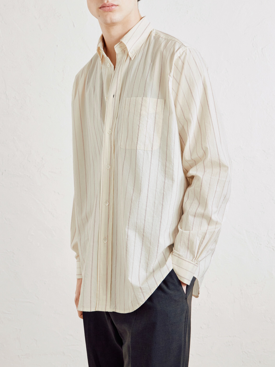 Barena - Camison Button-Down Collar Striped Cotton-Poplin Shirt - Neutrals
