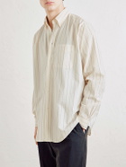 Barena - Camison Button-Down Collar Striped Cotton-Poplin Shirt - Neutrals