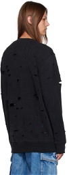 Givenchy Black Distressed Sweatshirt
