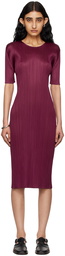 PLEATS PLEASE ISSEY MIYAKE Burgundy Monthly Colors May Midi Dress