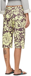 Dries Van Noten Brown & Yellow Patterned Shorts