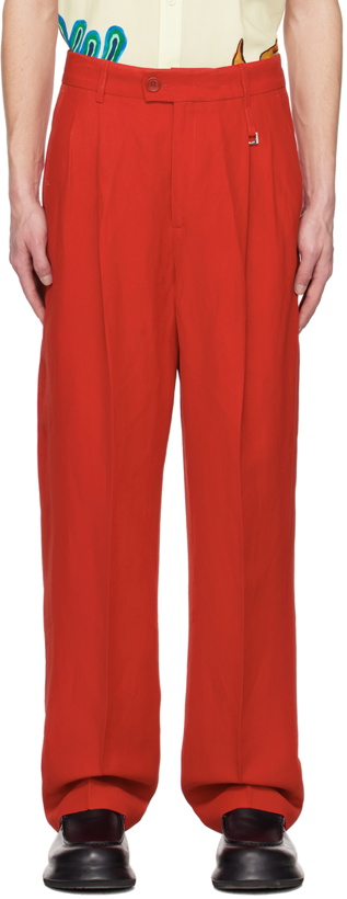 Photo: Jacquemus Red Le Raphia 'Le Pantalon Madeiro' Trousers