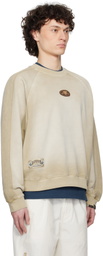 AAPE by A Bathing Ape Beige Main Crewneck Sweatshirt