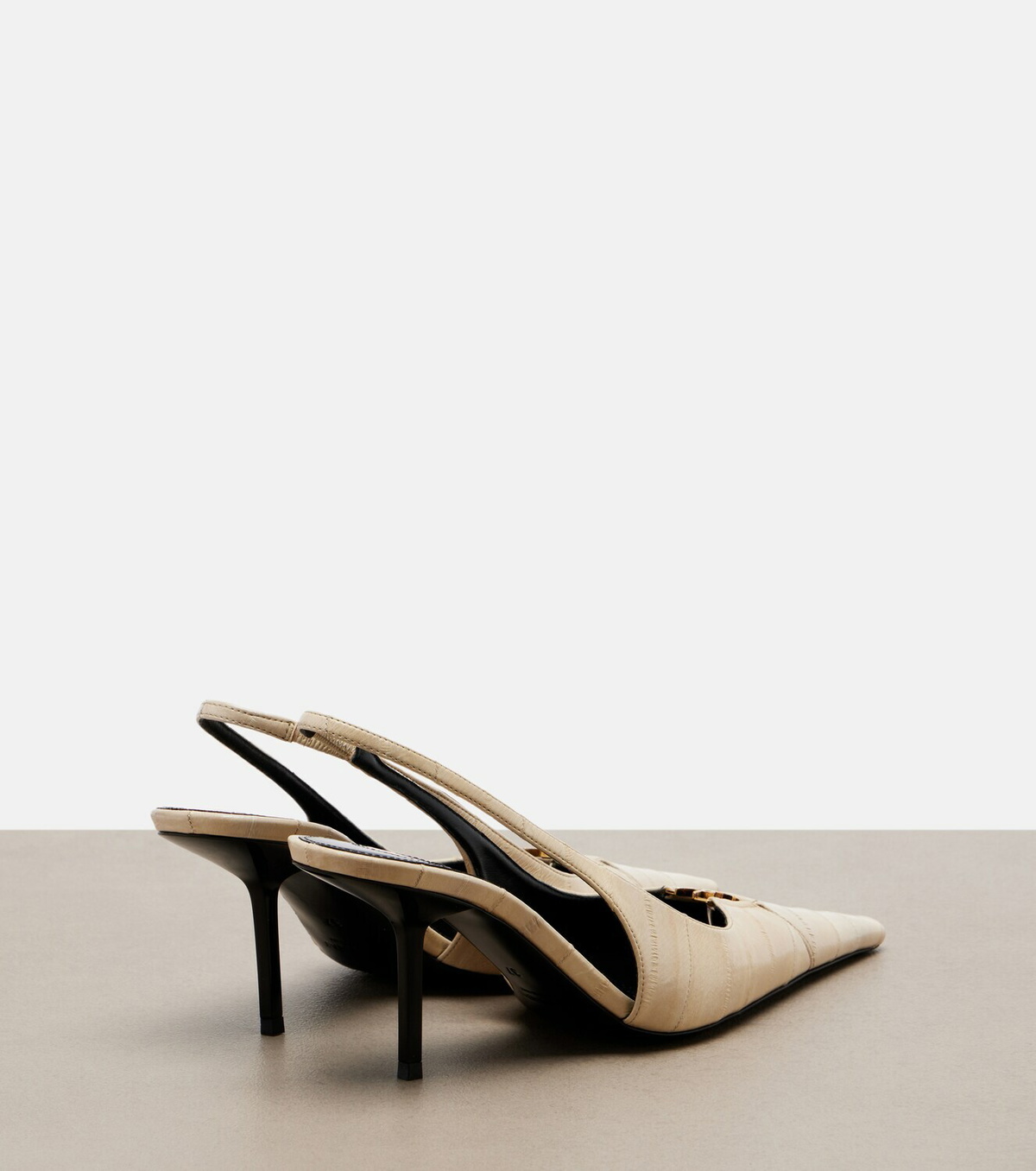Saint Laurent Babylone eel leather slingback pumps
