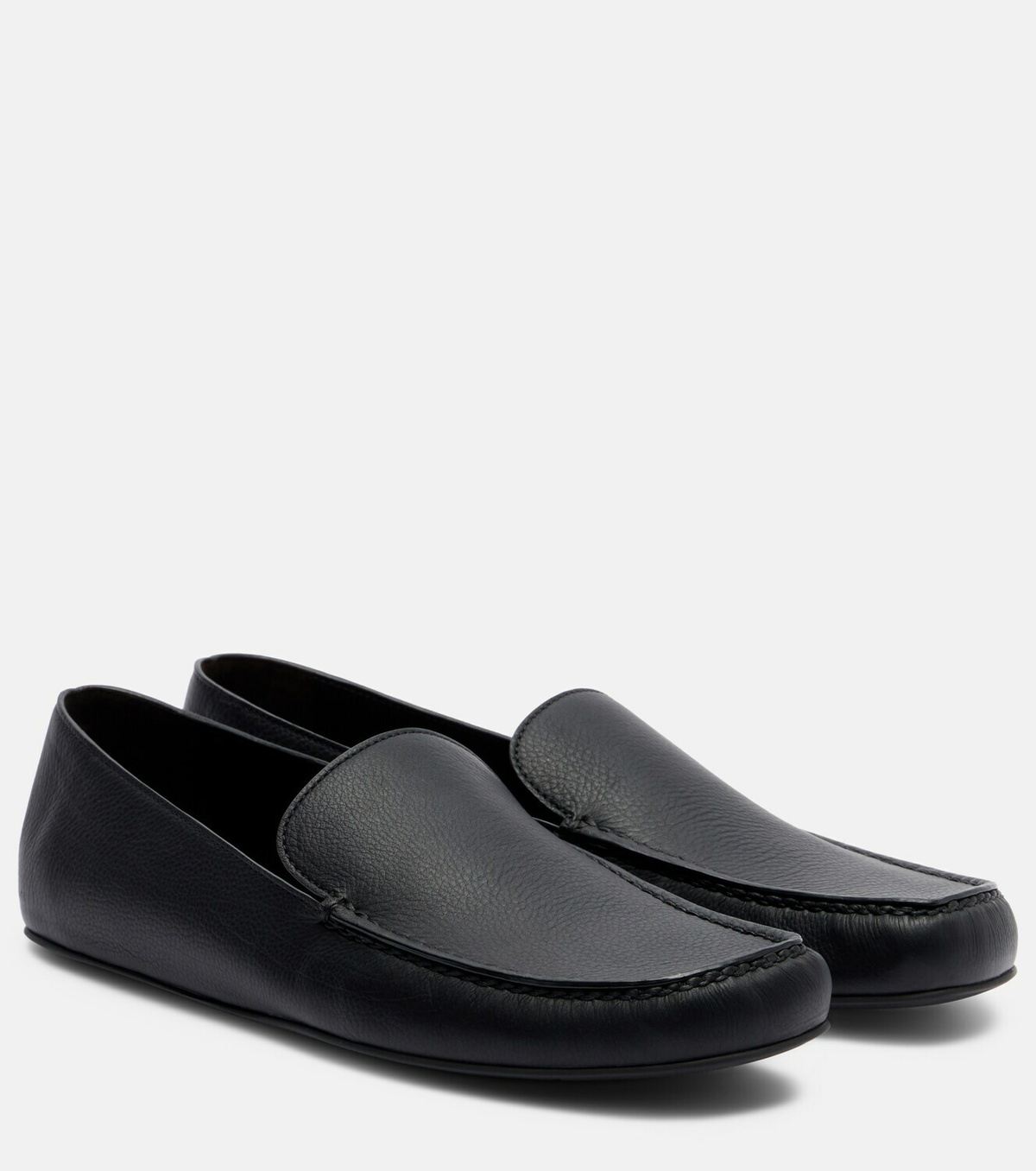 The Row Leo leather slip-on shoes