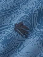 Etro - Logo-Embroidered Paisley-Print Cotton-Jersey T-Shirt - Blue