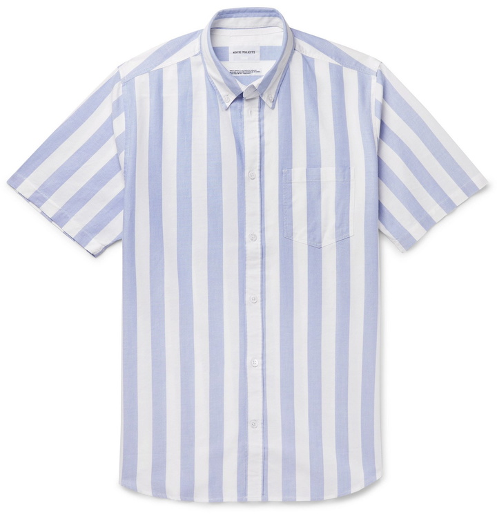 Photo: Norse Projects - Theo Buttton-Down Collar Striped Cotton Oxford Shirt - Blue