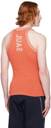 Saul Nash Orange Drop Stitch Tank Top