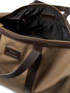 POLO RALPH LAUREN - Leather-Trimmed Canvas Duffle Bag - Brown
