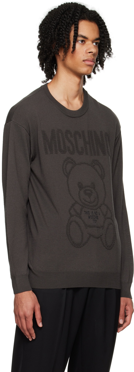 Moschino Gray Jacquard Sweater