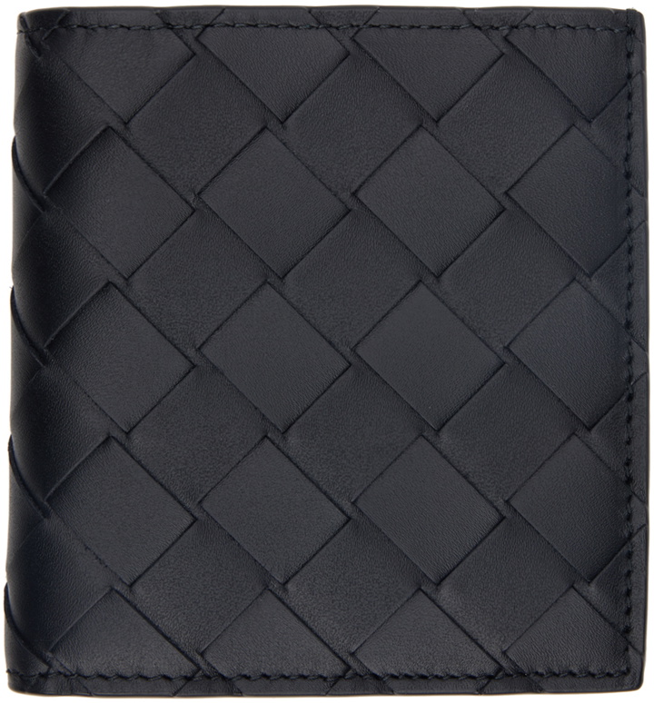 Photo: Bottega Veneta Black Slim Bi-Fold Wallet