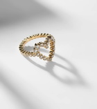 Sophie Bille Brahe Ensemble Coeur 18kt gold ring with diamonds